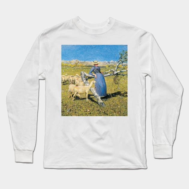 High Noon in the Alps by Giovanni Segantini Long Sleeve T-Shirt by Classic Art Stall